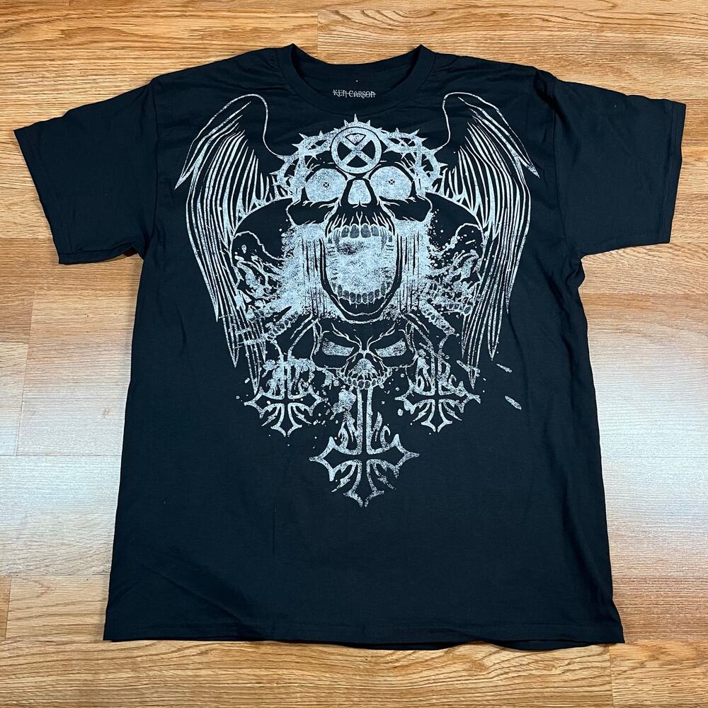 Ken Carson XSIDEDOWN Black Skull T‎ Shirt Men’s Sz L New